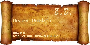 Boczor Domán névjegykártya